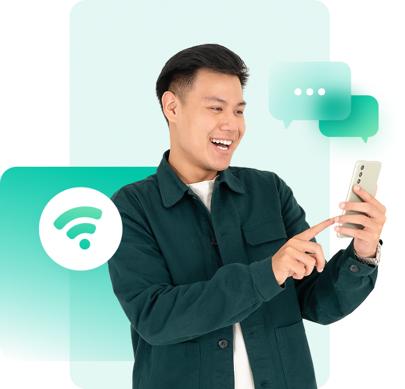a man use his phone