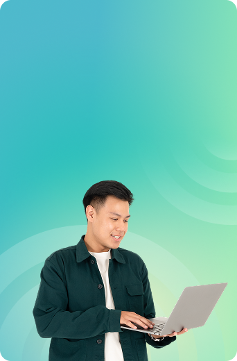 Smilling woman use her phone